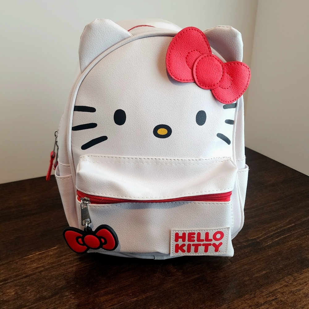 Hello kitty faux leather mini backpack Sanrio cat bag purse